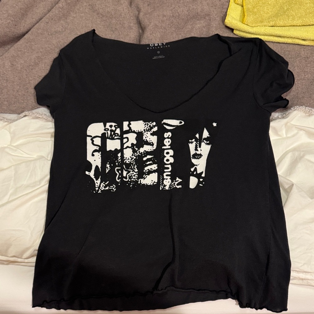 Obey Black and White Graphic Tee